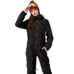 SNBOCON Womens One Piece Ski Jumpsuits Snowboard Snowsuits Waterproof (X-Large,B